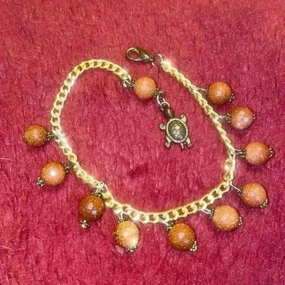 Natural  Goldstone vintage bracelet - Picture 1 of 4